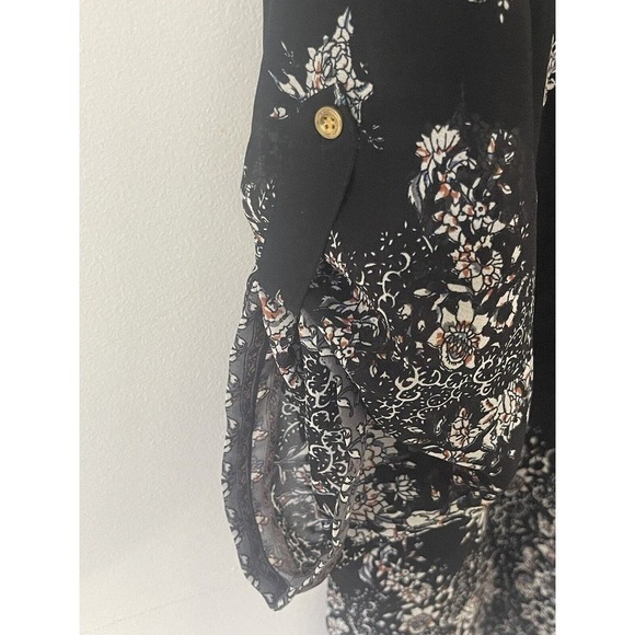 Speed Limit MPH Womens Black 3X Boho Short Sleeve MIDI Roll Tab Sleeve Dress - Picture 5 of 15